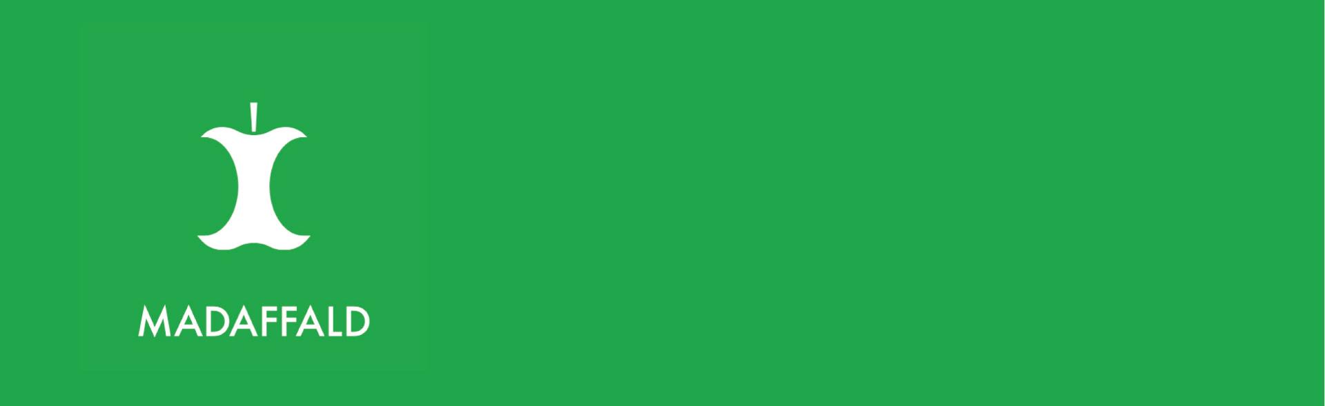 Banner Madaffald Piktogram til sortering af madaffald på grøn baggrund